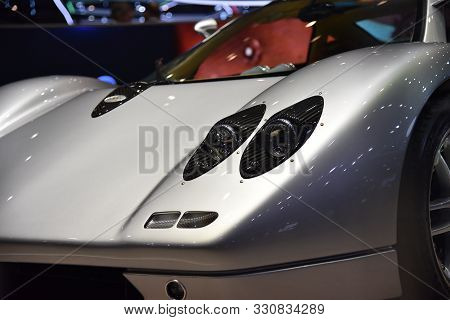 Geneva, Switzerland - March 05, 2019: Pagani Zonda C12 Geneva International Motor Show 2019
