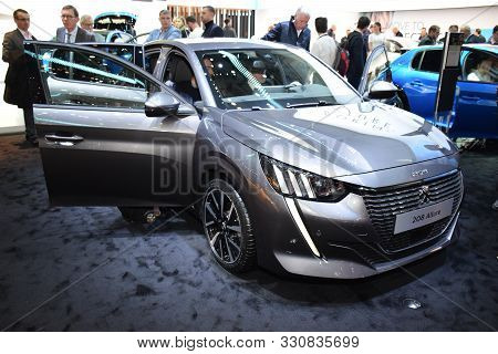 Geneva, Switzerland - March 05, 2019: Peugeot 208 Allure - Geneva International Motor Show 2019