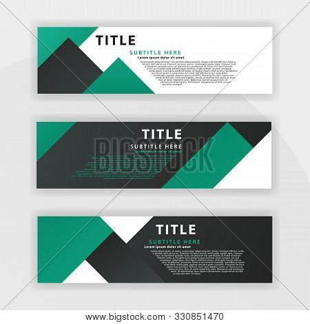 Sixth Banner Set Is Color Dark Green, Suitable For Professional Companies. Designed To Be Online Lik