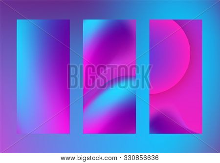 Fluid Abstract Shapes In Blurred Liquid Smoky Background. Vector Smartphone,  Leaflet, Flyer Vertica