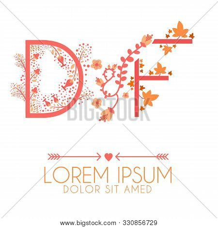Letter D And F Logo, Letter D And F Wedding Invitation Logo