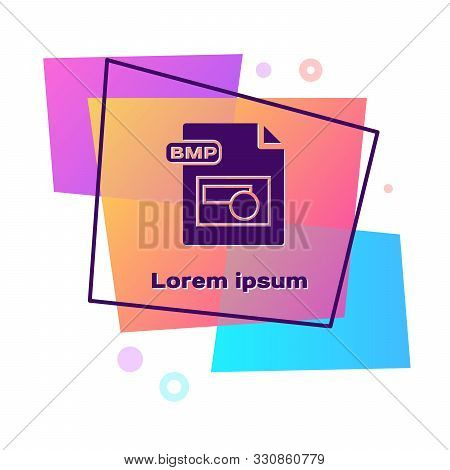 Purple Bmp File Document. Download Bmp Button Icon Isolated On White Background. Bmp File Symbol. Co
