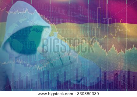 Robber touhing glass against stocks and shares