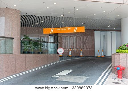 Car Parking Entrance Access With Headroom Height Restriction
