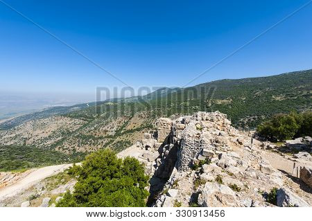 Remnants Of Castle On The Golan Heights Near The Israeli Border With Syria. The Nimrod Fortress, Nat