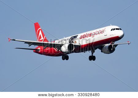 Istanbul / Turkey - March 28, 2019: Atlasglobal Special Sticker Airbus A321 Tc-atf Passenger Plane A