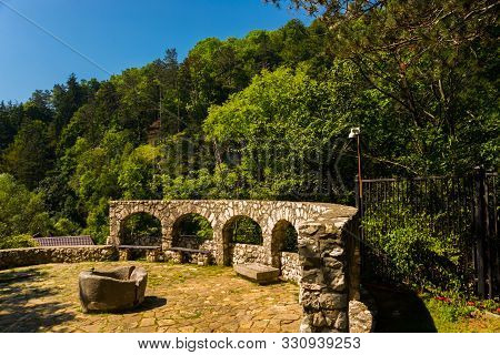 Bran, Romania: Drakulas Castle. Beautiful Landscape With A Bran Castle With A Summer Day