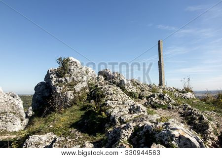 Limestone Rocks In Nature Reserve Mountain Zborow In Jura Krakowsko-czestochowska, Poland
