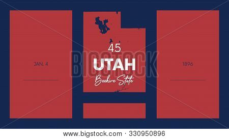 45 Of 50 States Of The United States With A Name, Nickname, And Date Admitted To The Union, Detailed