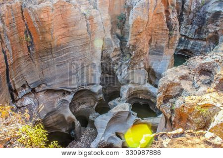 Rock Formation In Bourke's Luck Potholes In Blyde Canyon Reserve