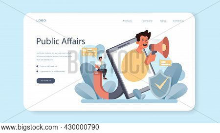 Government Pr Web Banner Or Landing Page. Political Party