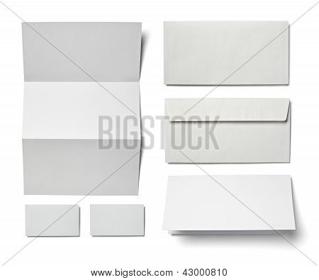 Leaflet Letter Business Card White Blank Paper Template