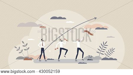Longevity With Body Health And Durability In Elderly Life Tiny Person Concept. Energy And Happiness 