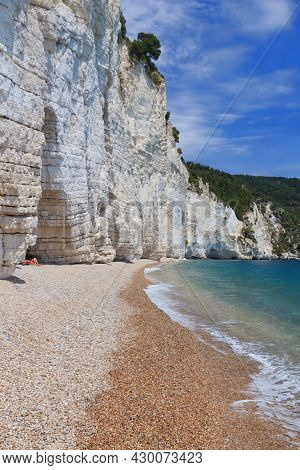 Gargano National Park In Italy - Vignanotica Beach Cliff Landscape.