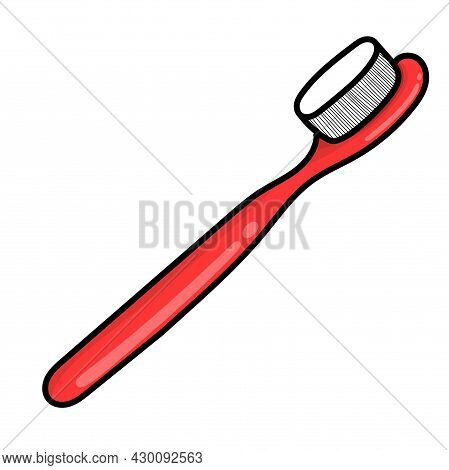 Toothbrush Equipment Tools Vector Illustration Simple. Dentist Things With White Background