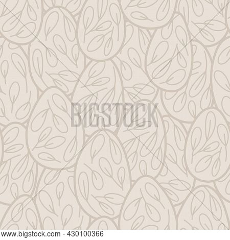 Botanical Eggs Seamless Pattern Easter Leaves Art