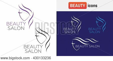 Abstract Woman Face Line Concept. Woman Face Graphic Portrait