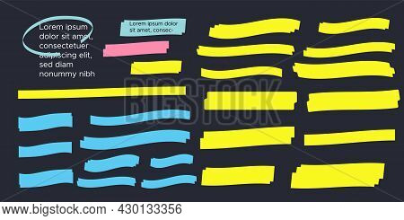 Marker Marks. Yellow Marker Text Selection Vector