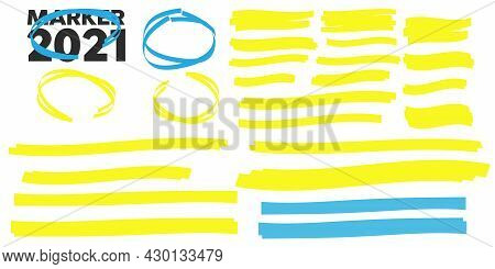 Marker Marks. Yellow Marker Text Selection Vector
