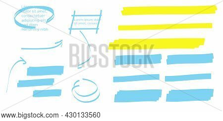 Marker Marks. Yellow Marker Text Selection Vector