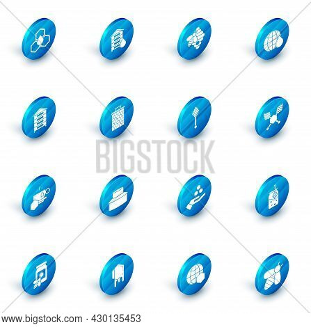 Set Hive For Bees, Honeycomb Map Of The World, Cup Tea With Honey, Dipper Stick And Icon. Vector