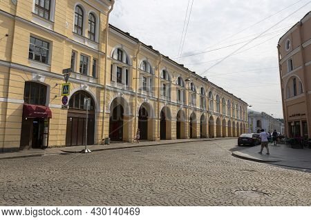St. Petersburg, Russia - July 09, 2021: View Of Lomonosov Street In The Center Of St. Petersburg
