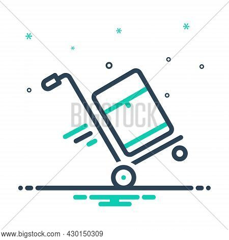 Mix Icon For Carrier Bearer Freight Transporter Baggage Cargo Cart Deliver Distribution Luggage Ship