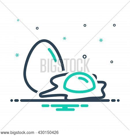 Mix Icon For Egg Egg-shell Omelet Protein Broken Raw Uncooked Unprepared Unripe Unfried