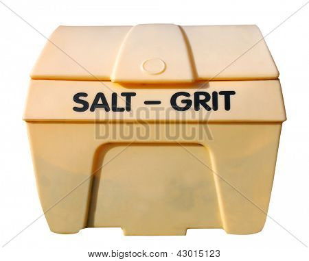 工业盐和 git 斌隔离在白色背景上。