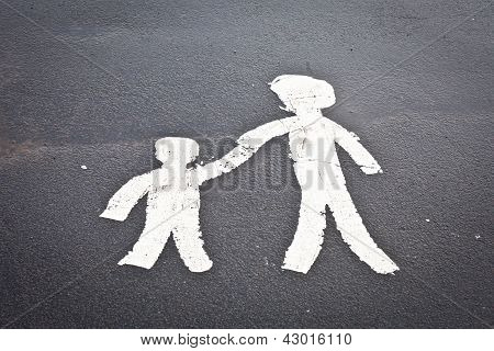 Padre y niño marca