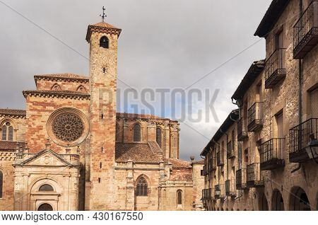 Panoramic View Of The Gothic Cathedral Of Siguenza In The Province Of Guadalajara In Spain