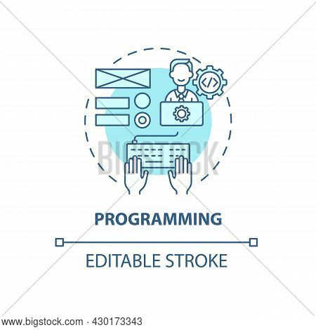 Programming Concept Icon. Ux Design Abstract Idea Thin Line Illustration. Interactive Prototypes Cre