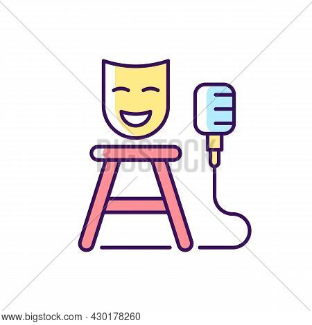 Stand Up Show Rgb Color Icon. Comedic Performance. Concert With Jokes. Stage Show For Open Mic. Come