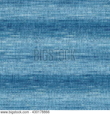 Classic Blue Woven Stripe Masculine Shirt Fabric Texture. Navy Space Dyed Marled Melange Background.