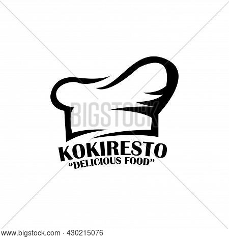 Illuatration Restaurant Design Logo Vector. Hat Koki Logo Vector