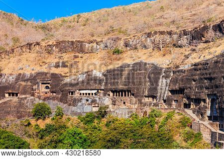 Ajanta Caves Are Rock Cut Ancient Buddhist Cave Monuments Near Aurangabad City In Maharashtra State 