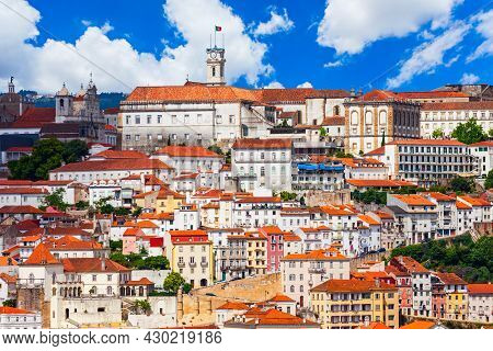 University Of Coimbra Or Universidade De Coimbra Aerial Panoramic View, An Oldest Portuguese Public 