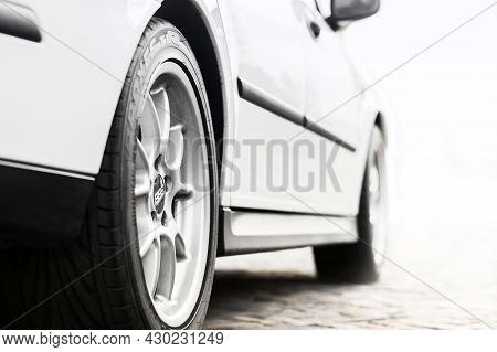 Chernigov, Ukraine - July 24, 2021: Bbs Car Disks. Car Wheels Close Up. Car Tires. Car Wheel Close-u