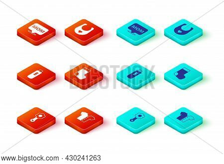 Set Rattle Baby Toy, Baby T-shirt, Pregnancy Test, Socks, Bib And Speech Bubble Mom Icon. Vector