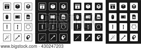 Set Computer Monitor And Gear, Graphic Tablet, Mouse, Text, Ps File Document, Isometric Cube, Circle