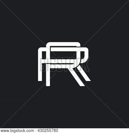 Letter Rr Simple Overlap Line Flat 3d Logo Vector