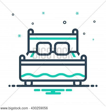 Mix Icon For Bed Bedstead Bunk Cot Doss Duvet Bedroom Furniture Pillow Relaxation Rest Mattress