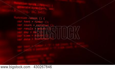 Error Red Code Hack Background. Binary Code Internet Technology. Cloud Network And Business Technolo