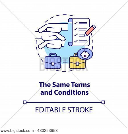 Same Terms And Conditions Concept Icon. Get Back To Work After Parental Leave Abstract Idea Thin Lin