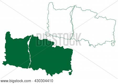 Alipurduar District (west Bengal State, Republic Of India) Map Vector Illustration, Scribble Sketch 