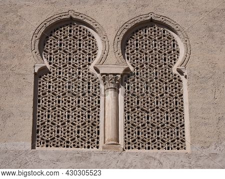 Medieval Bifora Window Of Palace In European Saragossa City At Aragon District In Spain In 2019 Warm