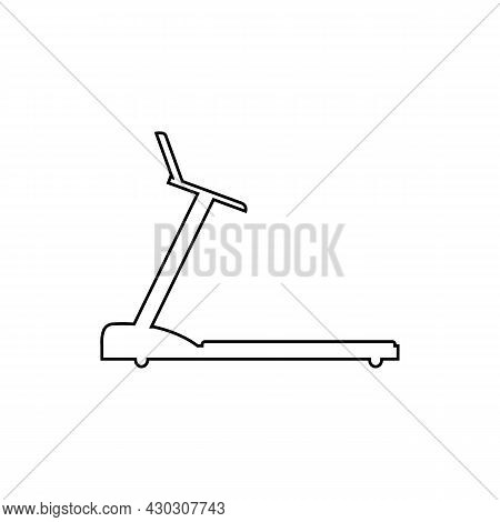 Treadmill Icon. Running Machine And Walkingpad Icon. Vector Illustration On White Blank Background.