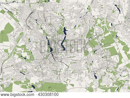 Map Of The City Of Donetsk, Ukraine