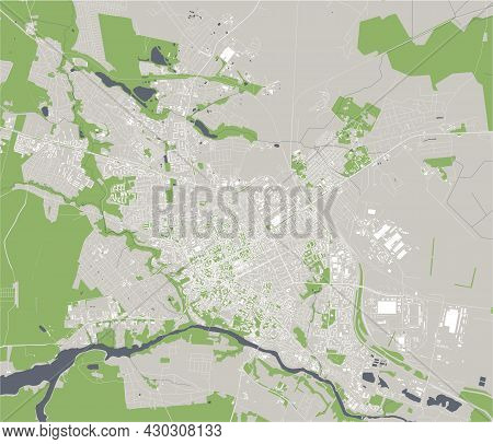 Map Of The City Of Zhytomyr, Ukraine