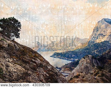 An Angled View Of The Village Of Novy Svet, Crimean Peninsula. The Settlement Is Located In A Beauti